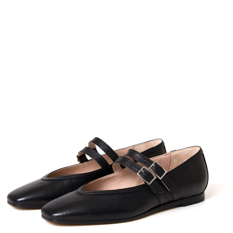 Monain Snow Women's Leather Mary Jane - Classic & Comfortable Leather Flats - Image 2